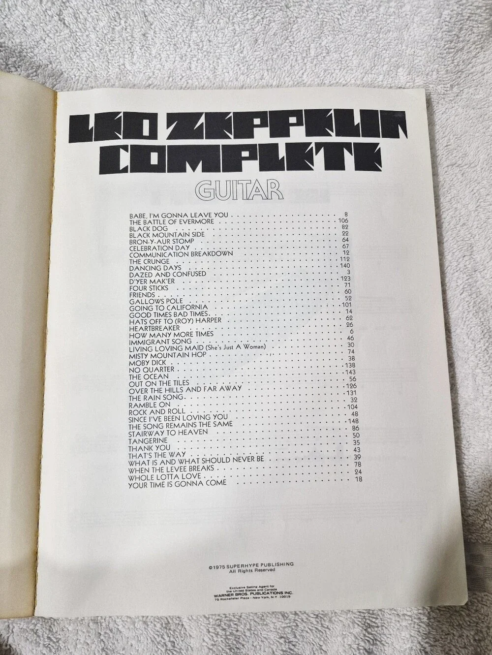 Led Zeppelin Complete Guitar All Songs From First Five Albums 1975 Vintage